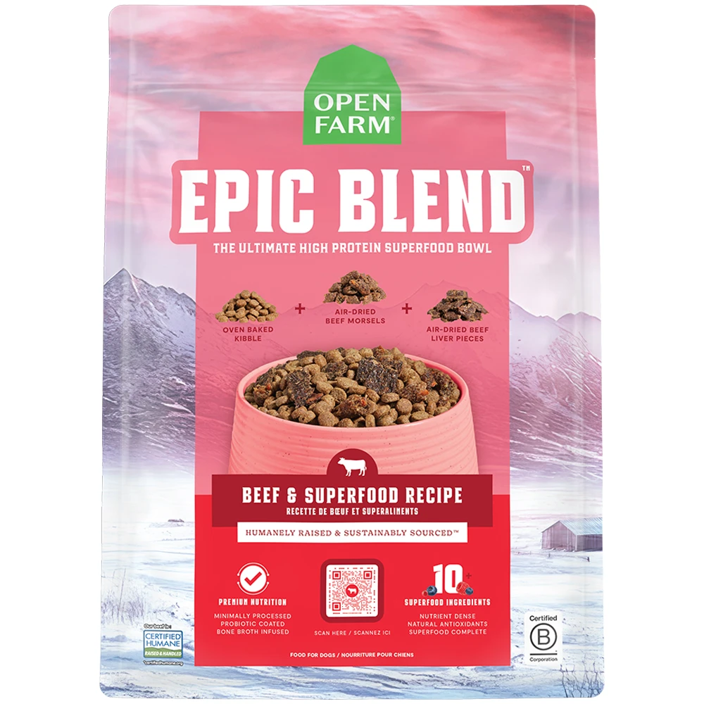 Open Farm Epic Blend Beef & Superfood Recipe Oven Baked Dry Dog Food - Front