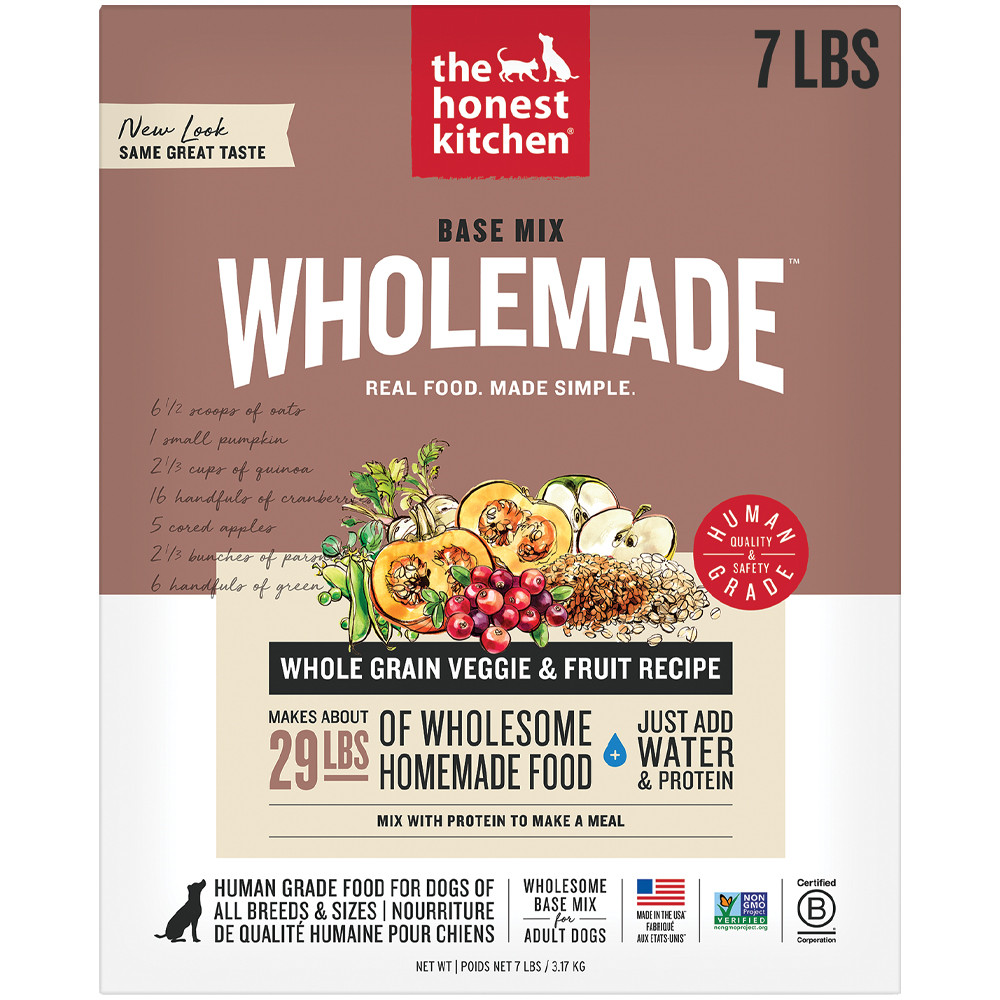 The Honest Kitchen Base Mix WholeMade Whole Grain Fruit & Veggie Recipe Dehydrated Dog Food, Front