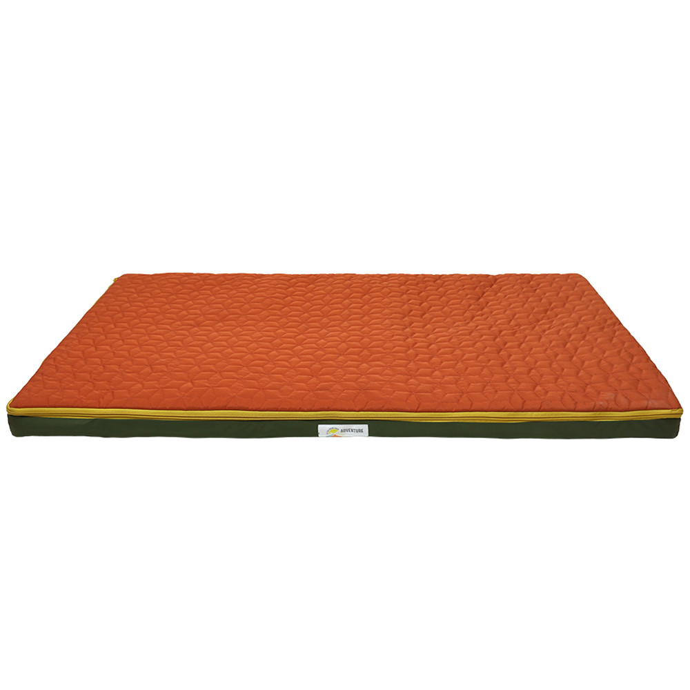 Fetch Your Own Adventure Orange & Olive Green Hide Away Dog Mat - Front
