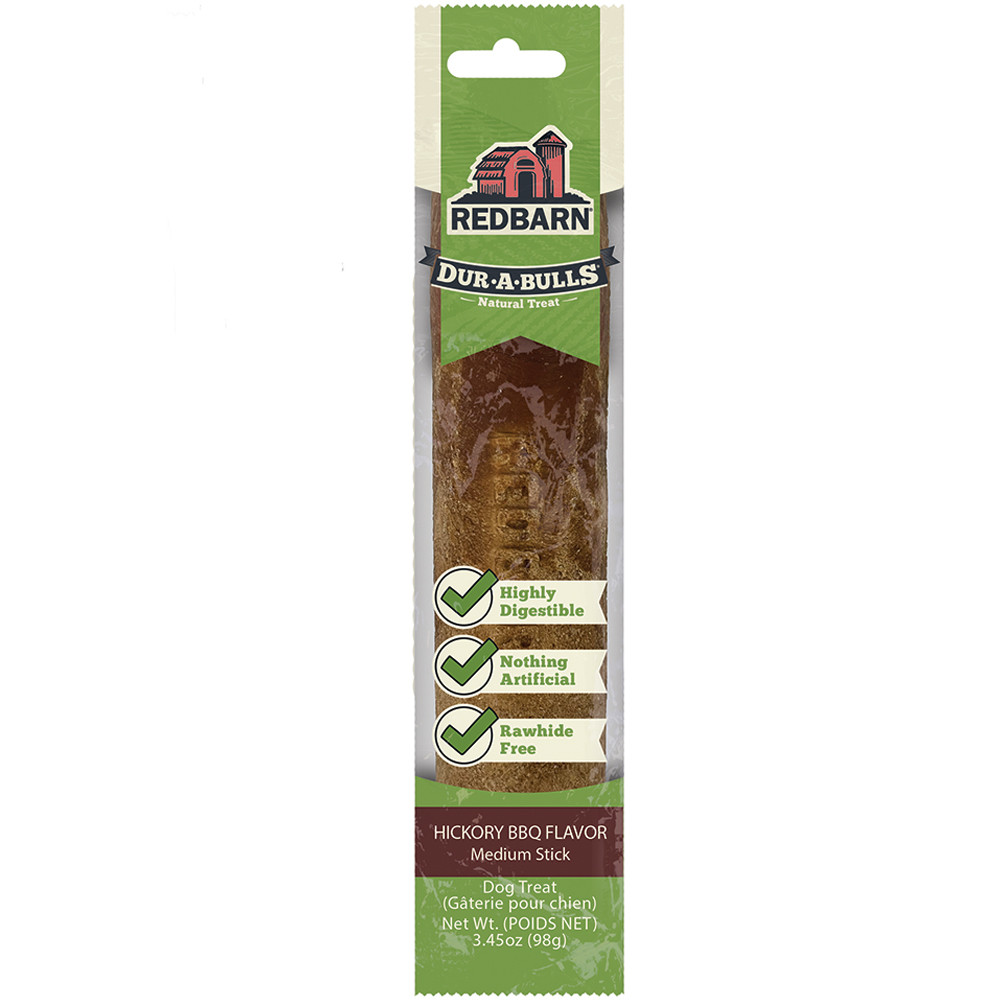 Redbarn Dur-A-Bulls Hickory BBQ Flavor Stick Dog Chew Treat - Front/ 1 ct