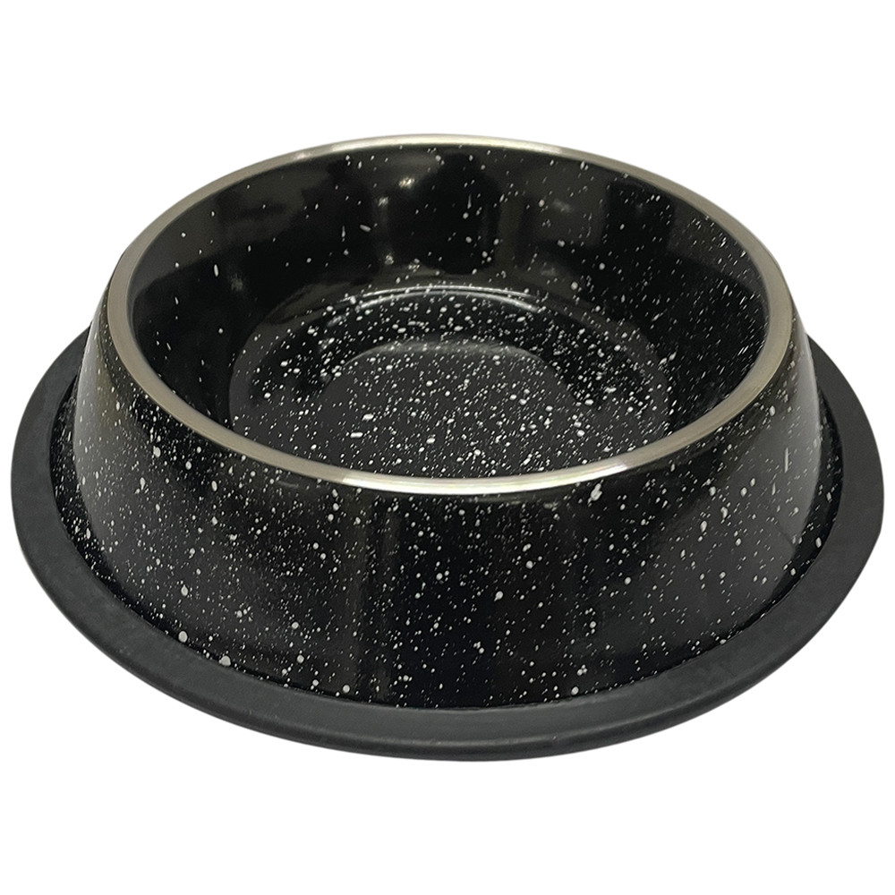 Indipets Black Non-Tip Camping Dog Bowl - Front