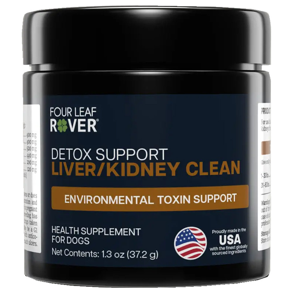 Four Leaf Rover Detox Support Liver/ Kidney Clean Environmental Toxin Support Dog Supplement - Front