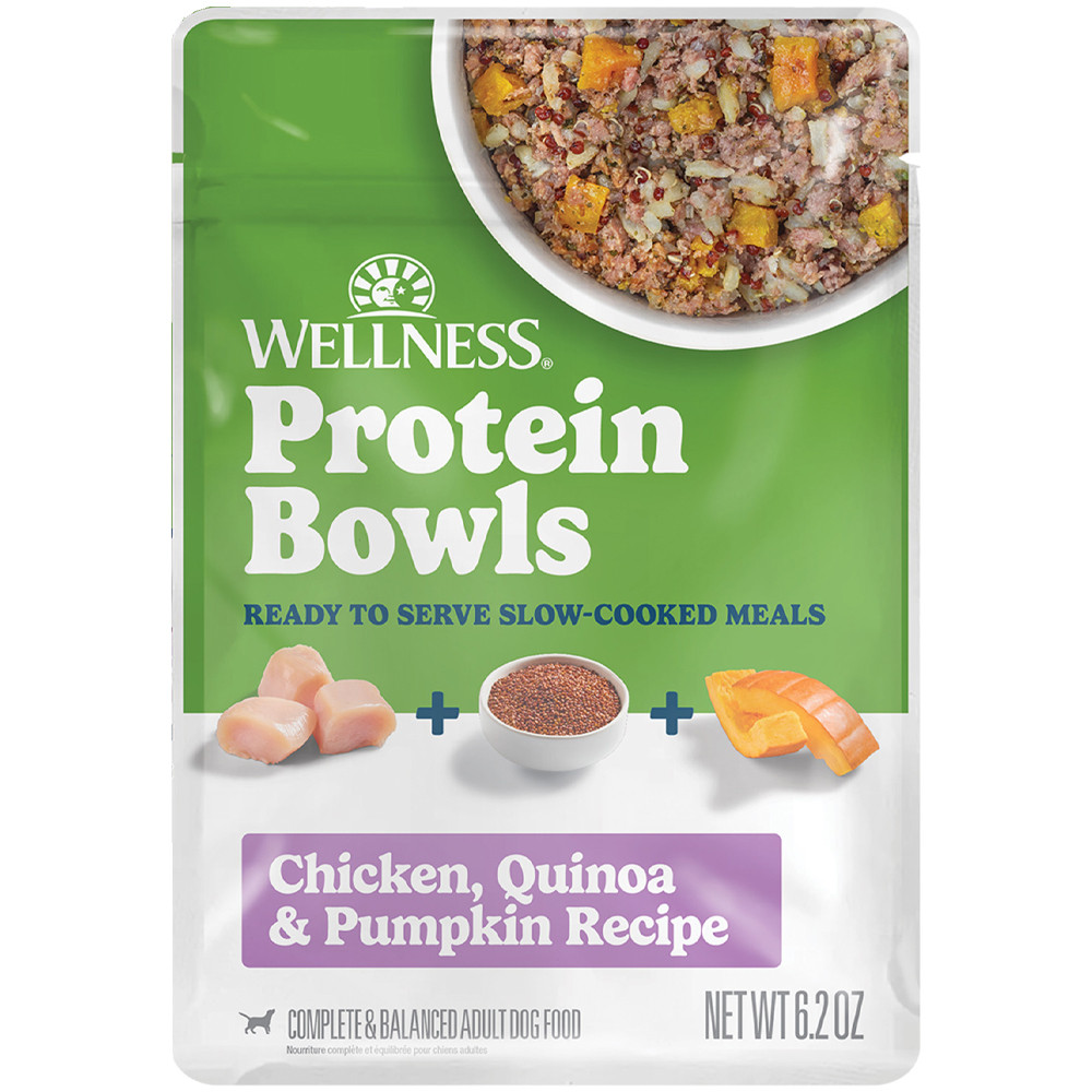 Wellness Protein Bowls Chicken, Quinoa & Pumpkin Recipe Adult Whole Meat Wet Dog Food - Front