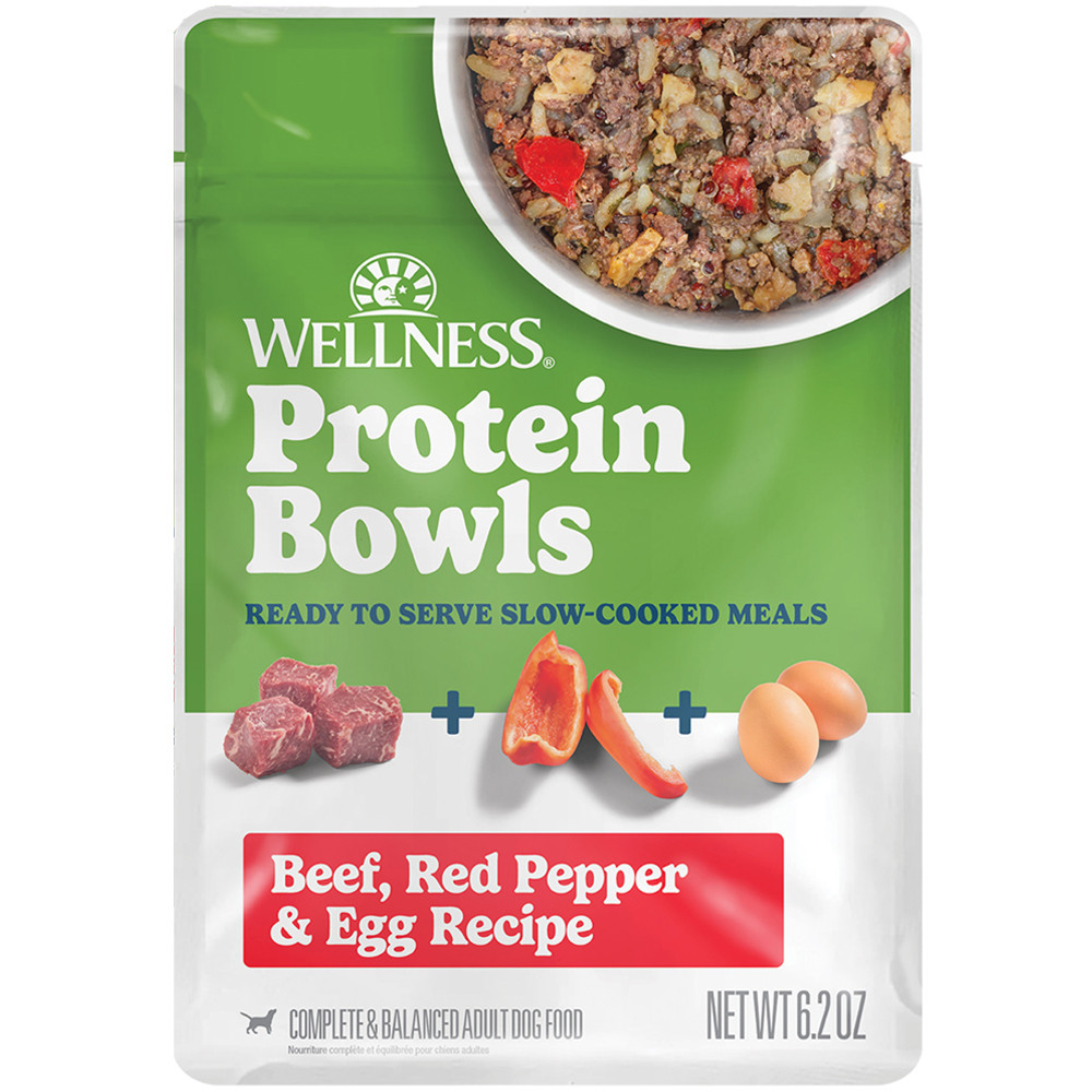 Wellness Protein Bowls Beef, Red Pepper & Egg Recipe Adult Whole Meat Wet Dog Food - Front