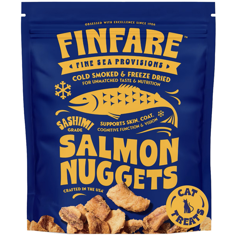 Finfare Sashimi Grade Salmon Nuggets Cold Smoked & Freeze-Dried Cat Treats - Front