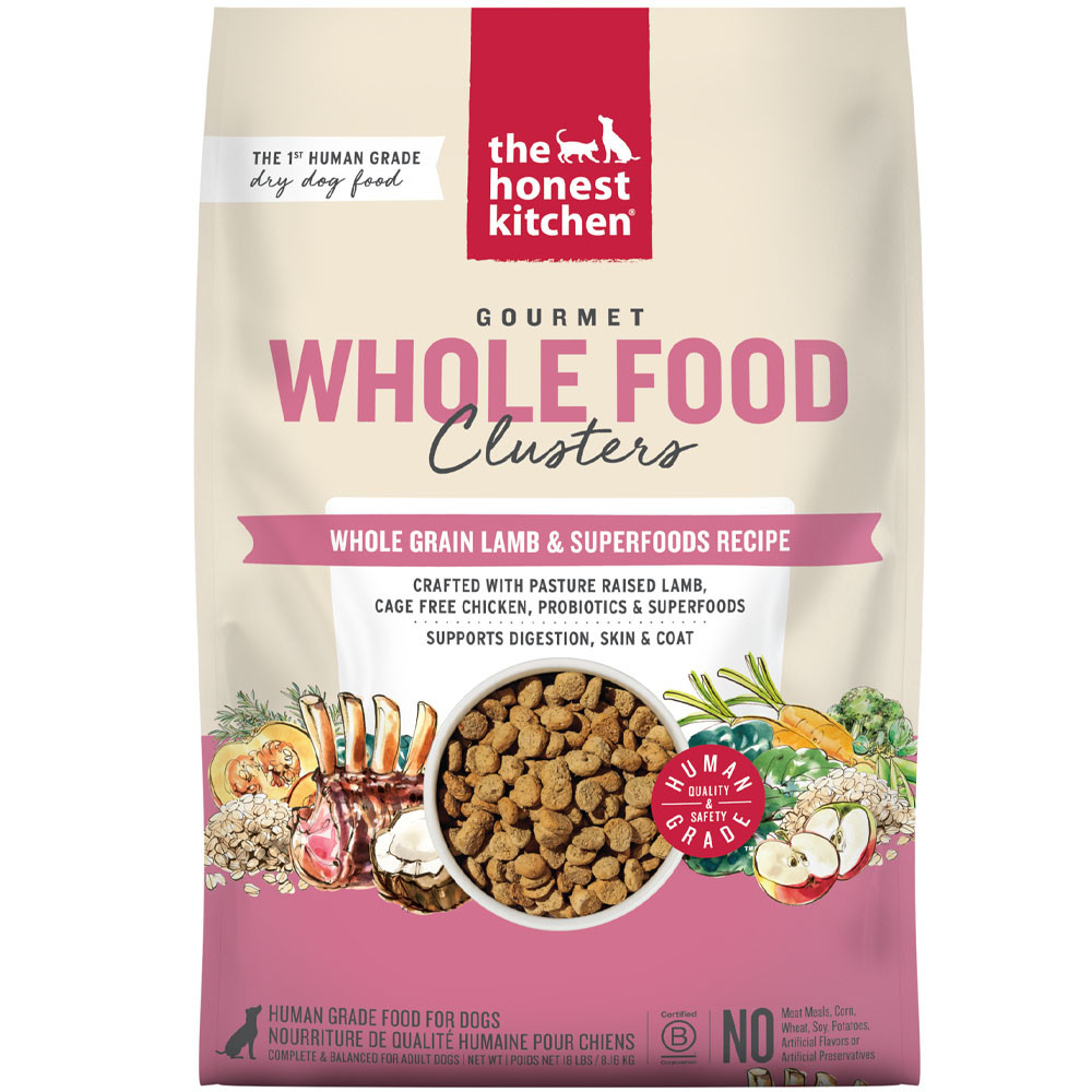 The Honest Kitchen Gourmet Whole Food Clusters Whole Grain Lamb & Superfoods Recipe Dry Dog Food - Front
