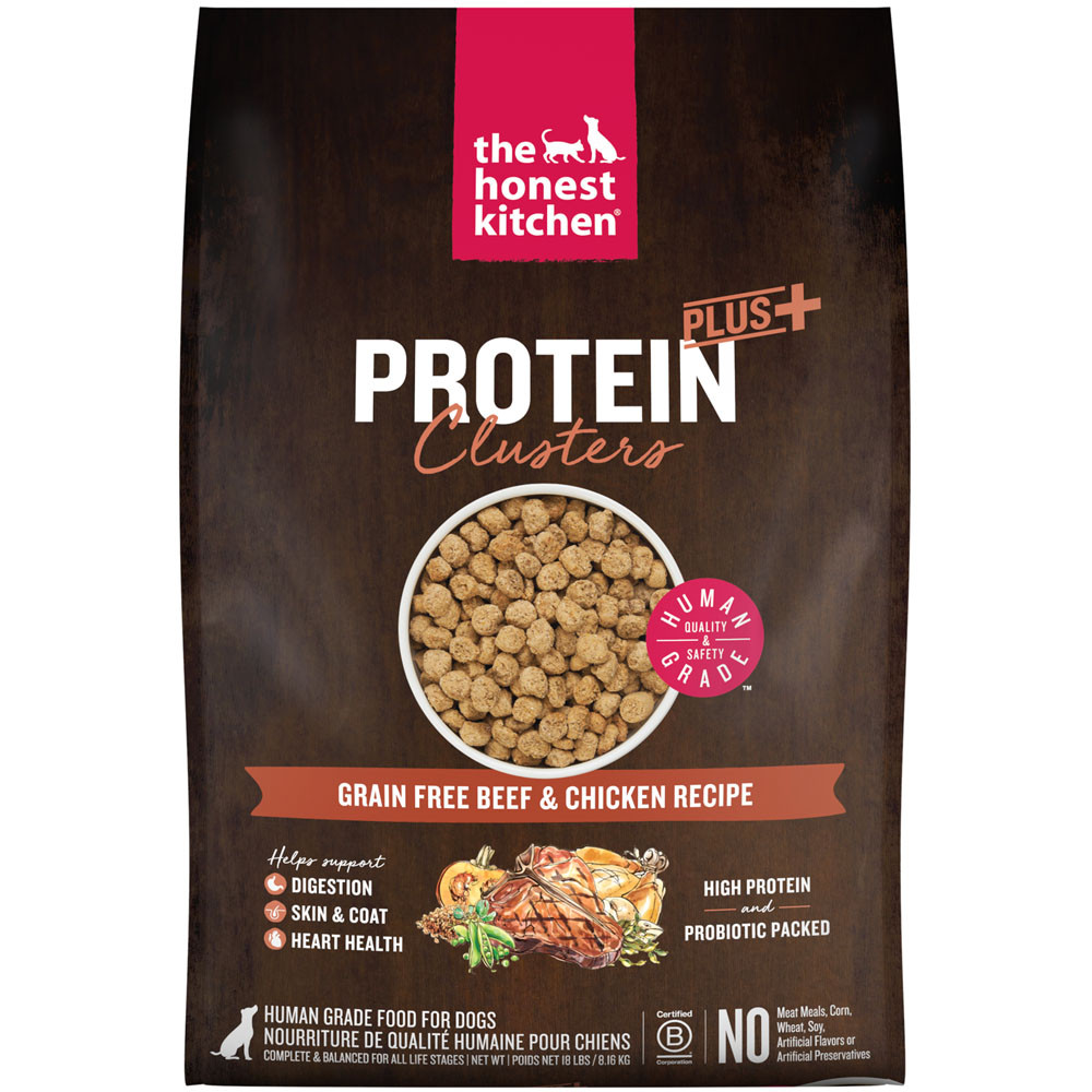 The Honest Kitchen Protein Plus+ Clusters Grain Free Beef & Chicken Recipe Dry Dog Food - Front
