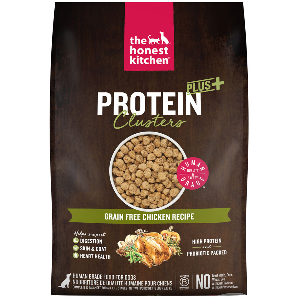 The Honest Kitchen Protein Plus+ Clusters Grain Free Chicken Recipe Dry Dog Food - Front
