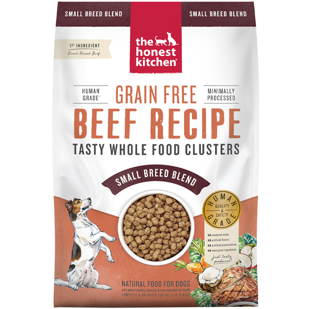 The Honest Kitchen Gourmet Whole Food Clusters Grain Free Beef Recipe Small Breed Blend Dry Dog Food - Front
