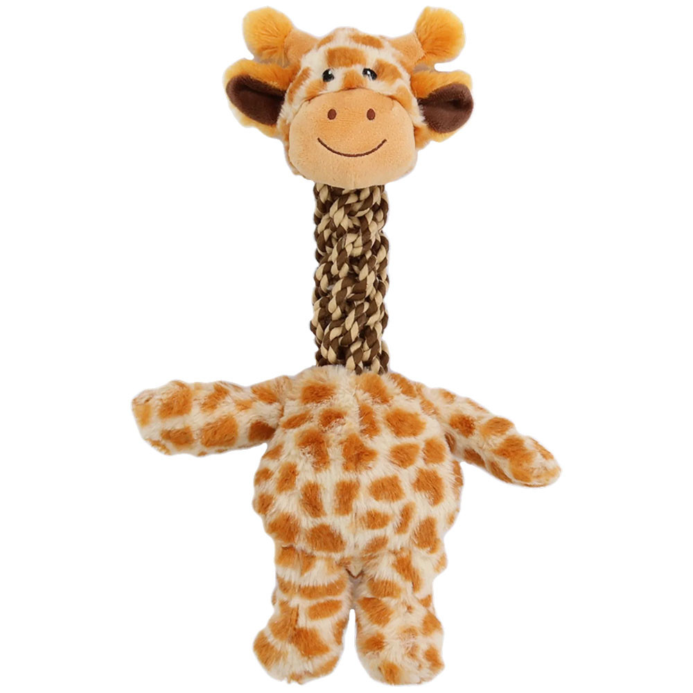 Patchwork Pet Tug & Toss Giraffe Rope Plush Dog Toy - Front