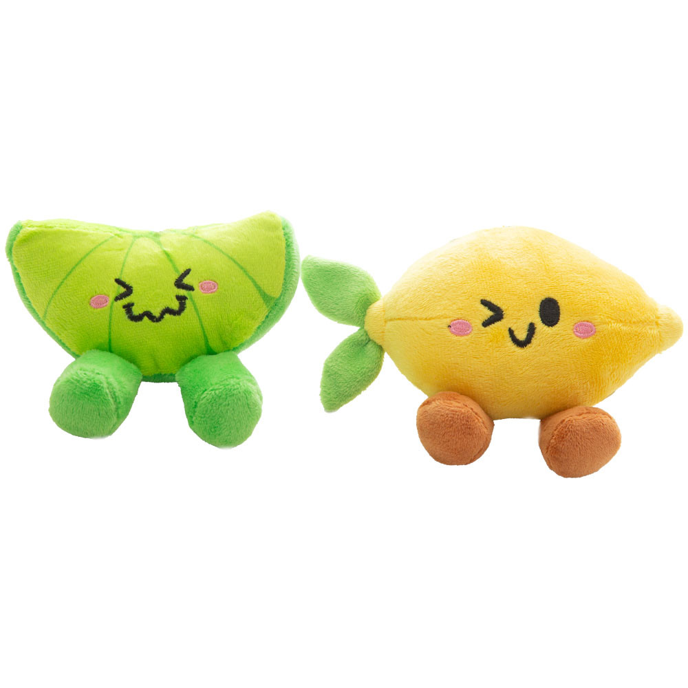 Snugarooz Lemon & Lime Plush Dog Toys, 2-Pack - Front/ Pack