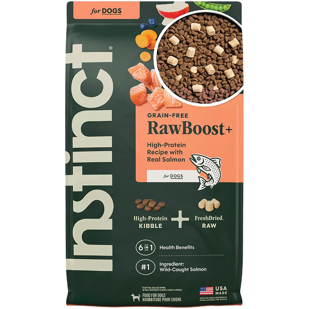 Instinct Grain-Free RawBoost+ High-Protein Recipe w/ Real Salmon Dry Dog Food - Front
