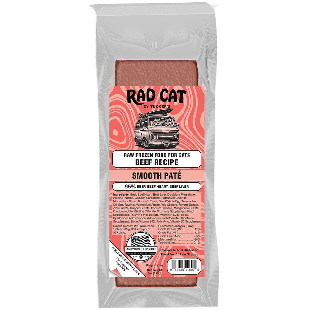 Rad Cat Raw Frozen Beef Recipe Smooth Pate Cat Food - Front