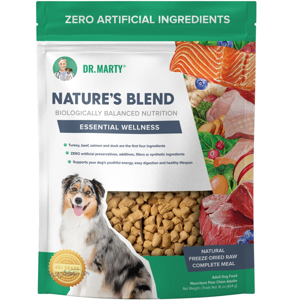 Dr. Marty Nature's Blend Essential Wellness Freeze Dried Raw Adult Dog Food - Front, 16 oz