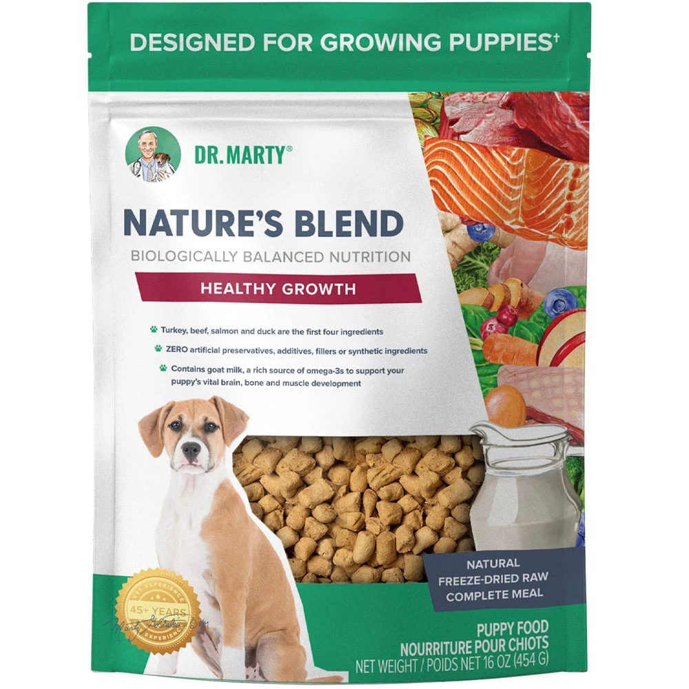 Dr. Marty Nature's Blend Healthy Growth Freeze Dried Raw Puppy Dog Food - Front
