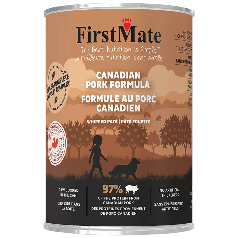FirstMate Simple & Complete Canadian Pork Formula Whipped Pate Canned Dog Food - Front