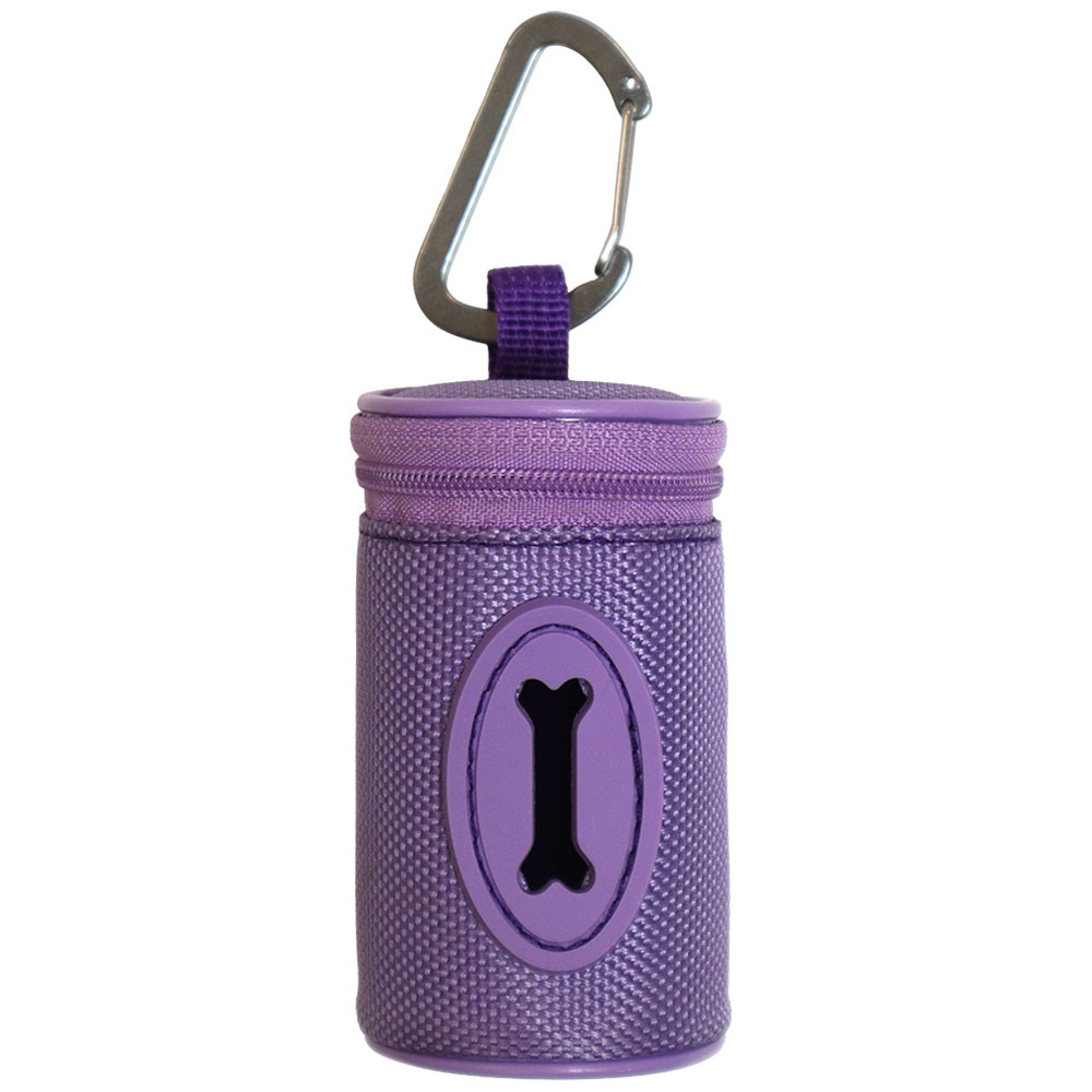 Spiffy Paw Purple Poop Bag Dispenser w/ Unscented Waste Disposal Bags - Front