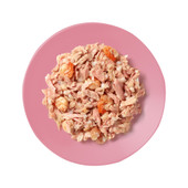 Applaws Tuna Fillet & Shrimp Recipe in Broth Wet Cat Food - Front, Food