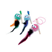 Turbo Monster Wand w/Feathers Cat Toy