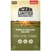 Acana Limited Ingredient Diet Singles Pork & Squash Recipe Dry Dog Food - Front, 22.5 lbs