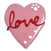 Pawsitively Gourmet Valentines Love Heart Cookie Dog Treat - Front
