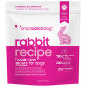 Smallbatch Rabbit Recipe Sliders Raw Frozen Dog Food - Front