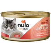 Nulo Freestyle Paté Chicken & Salmon Recipe in Broth Kitten & Adult Canned Cat Food - Front