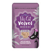 Pet Food Express Tiki Cat Velvet Mousse w/ Salmon & Pumpkin in Broth Senior Wet Cat Food - Front