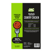 JAC Gourmet Meatballs Free Range Country Chicken Freeze-Dried Raw Dog Treats - Back