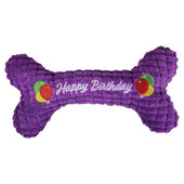 Ozark Dog Happy Birthday Bone Plush Dog Toy - Front