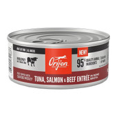 Orijen Tuna, Salmon & Beef Entrée In Bone Broth Canned Cat Food - Front 5.5 oz