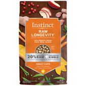 Instinct Raw Longevity Grain Free 20% Freeze-Dried Raw Meal Blend Adult Cat Recipe w/ Cage-Free Chicken Dry Cat Food - Front