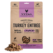 Vital Essentials Freeze-Dried Raw Turkey Entrée Crunchy Mini Nibs Dog Food