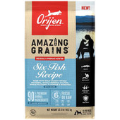 Orijen Amazing Grains Six Fish Recipe Dry Dog Food - Front, 22.5 lb