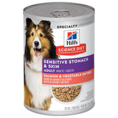 Hill's Science Diet Sensitive Stomach & Skin Salmon & Vegetable Entrée Adult Premium Canned Dog Food - Front