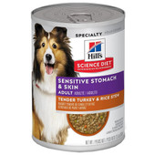 Hill's Science Diet Sensitive Stomach & Skin Tender Turkey & Rice Stew Adult Premium Canned Dog Food - Front