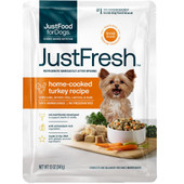 JustFoodForDogs JustFresh Home-Cooked Turkey Recipe w/ Oats, Brown Rice, Carrots & Kale Adult Dog Food - Front