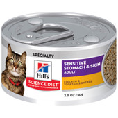 Hill's Science Diet Specialty Sensitive Stomach & Skin Chicken & Vegetable Entrée Adult Premium Canned Cat Food - Front