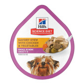 Hill's Science Diet Savory Stew w/ Chicken & Vegetables Small & Mini Adult 1-6 Premium Canned Dog Food - Front