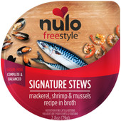 Nulo Freestyle Signature Stews Mackerel, Shrimp & Mussels Recipe in Broth Kitten & Adult Wet Cat Food - Front