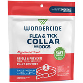 Wondercide Peppermint Scent Flea & Tick Collar for Dogs w/ Natural Essential Oils - Front, Small/ Medium - 3pk