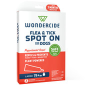 Wondercide Peppermint Scent Flea & Tick Spot On for Dogs w/ Natural Essential Oils, 3-Pack - Front, Large