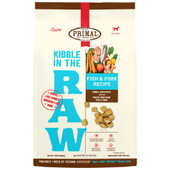 Primal Kibble In The Raw Fish & Pork Recipe Kibble-Sized Bites w/ Freeze-Dried Raw Fish & Pork Dog Food - Front, 1.5 lbs