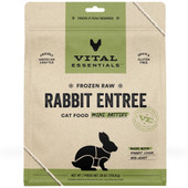 Vital Essentials Rabbit Entrée Mini Patties Frozen Raw Cat Food - Front