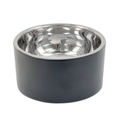 Fog City Pet Tilted Double Wall Stainless Steel Elevated Cat Bowl - Front
