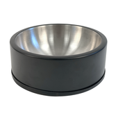 Fog City Pet Black Non-Tip Stainless Steel Dog Bowl w/ Rubber Base - Front