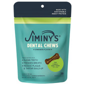 Jiminy's Cinnamon Flavor X-Small Dental Dog Chews - Front, X-Small