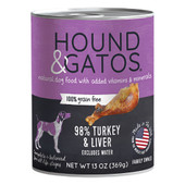 Hounds & Gatos Grain Free Turkey & Liver Canned Dog Food - Front