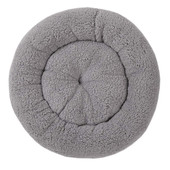 Friends Forever Gray Sherpa Donut Dog Bed - Front
