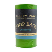 Spiffy Paw Unscented Poop Bags for Waste Disposal - Front, Single Roll